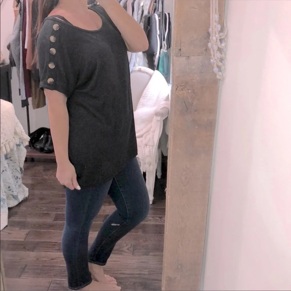 Always Indigo plus size 1X grey cozy top